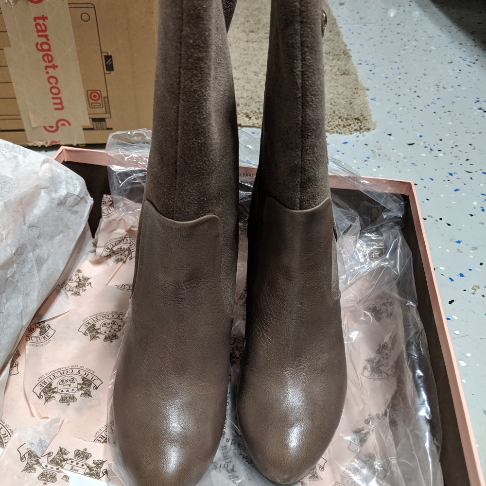 Juicy Couture Randi Grey Suede Mid-Calf boot